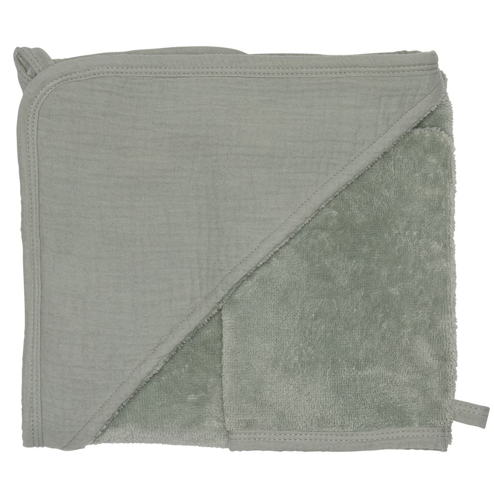 Cape de bain avec gant bambou & gaze VERT BB&Co