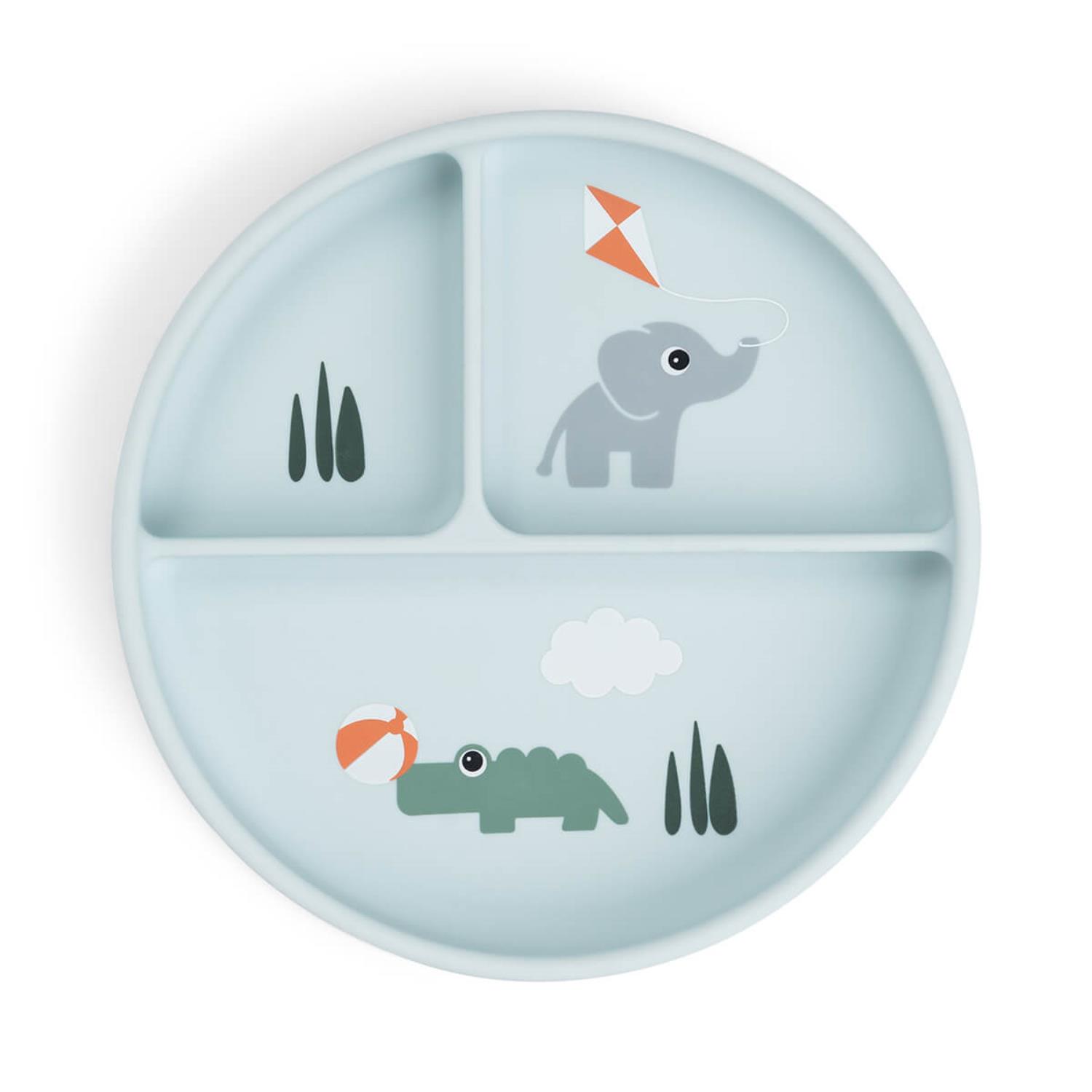 Stick&Stay assiette compartimentée Playground BLEU Done by Deer