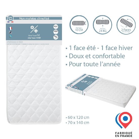 Little Band Matelas climatisé Blanc 60x120 cm