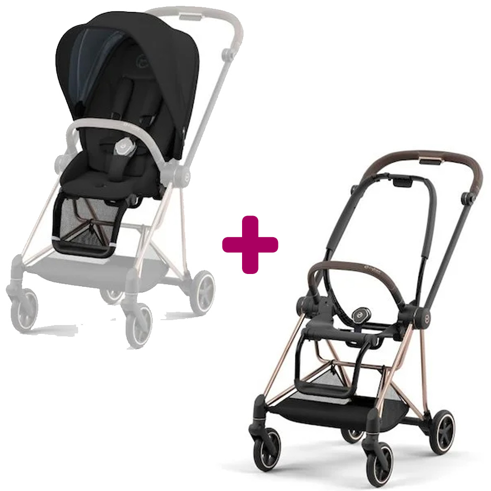 Poussette Mios 2022 Rosegold + siège Deep Black Cybex