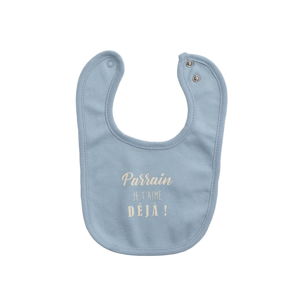 Maïka - Bavoir annonce parrain  BLEU Maïka