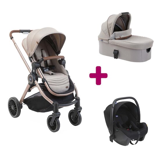 Chicco Pack poussette trio Best Friend Pro Light nacelle Light + siège auto KORY Desert Taupe  