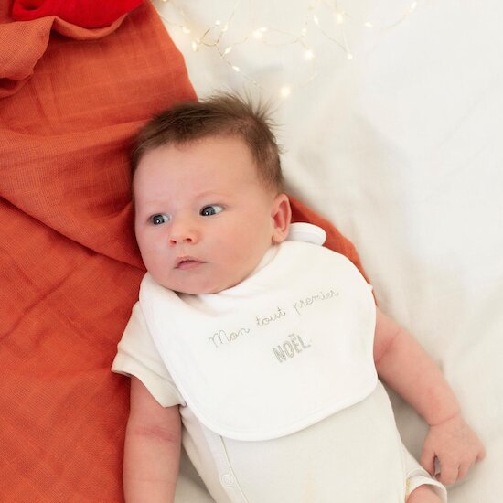 Trois Kilos Sept 2 bavoirs de noël Blanc Naissance Trois Kilos Sept 2 bavoirs de noël Blanc Naissance