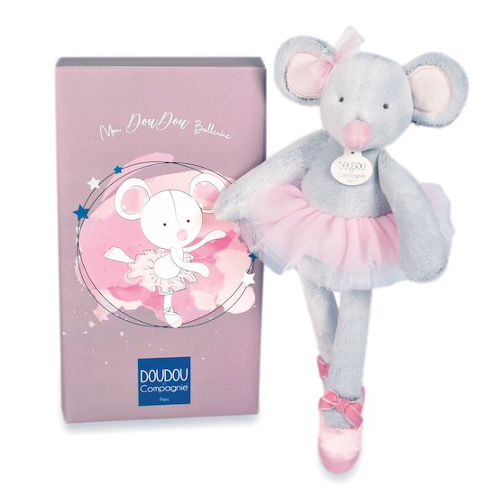 Doudou & Compagnie Mon doudou Ballerine souris Gris 30 cm