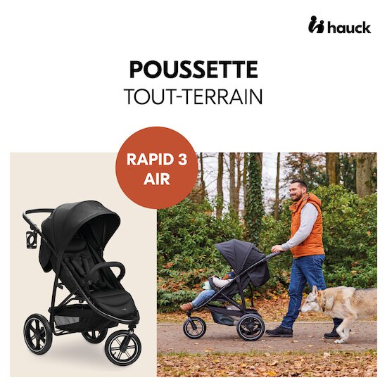 Hauck Poussette Jogger Rapid 3 Air Black  Hauck Poussette Jogger Rapid 3 Air Black