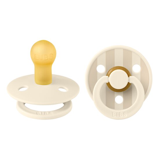 BIBS Tétines Studio Colour 2 Pack Caoutchouc naturel Ivory/Vanilla 