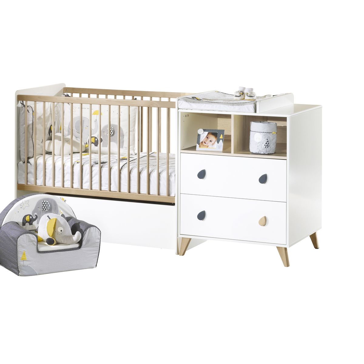 Tiroir De Lit Sur Roulettes Pour Lit Combine Evolutif 60 X 1 Cm Oslo Les Essentiels De Sauthon