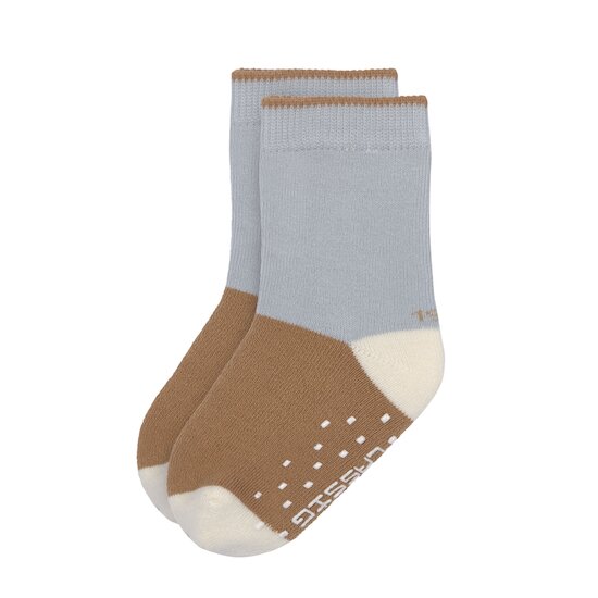 Lässig 2 chaussettes GOTS antidérapantes caramel/bleu clair 19-22 Lässig 2 chaussettes GOTS antidérapantes caramel/bleu clair 19-22