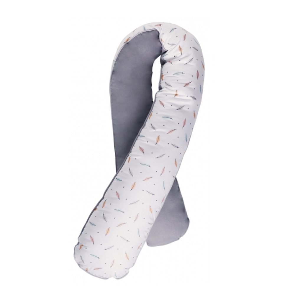 Coussin Confort Evolutif Jersey Imprimé Plumes GRIS Candide
