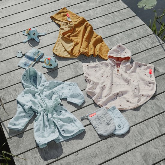 Done by Deer Gant de toilette Sea friends set de 2 Gris  Done by Deer Gant de toilette Sea friends set de 2 Gris