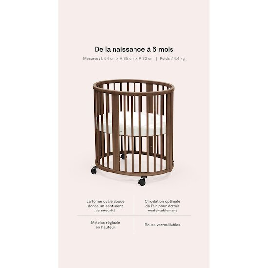 Stokke Mini Berceau Sleepi Brun Chaud  Stokke Mini Berceau Sleepi Brun Chaud