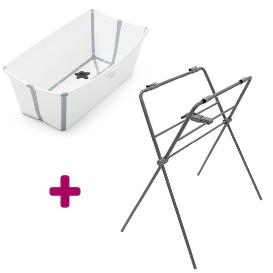 Stokke Pack Flexi bath baignoire + support Blanc-gris  
