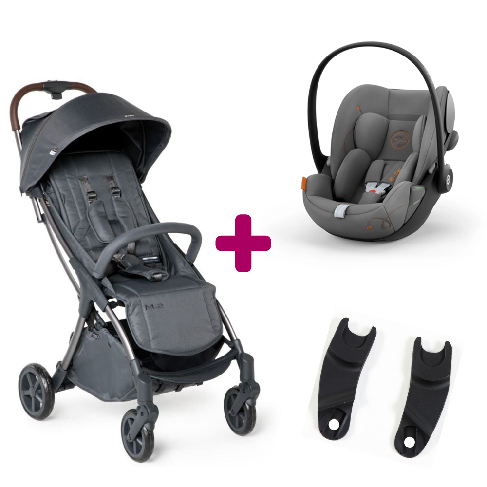 Mast swiss design - Pack Poussette duo M.2 Volcanic ash + adaptateurs coque + coque Cloud G i-size Lava Grey  Mast swiss design