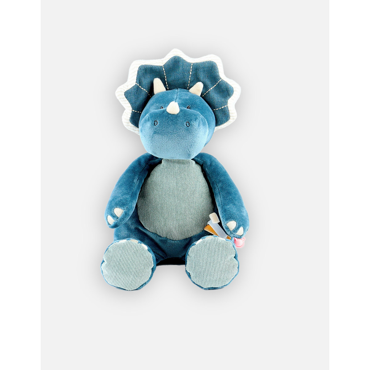 Noukie's - Peluche Small Dino Ops Veloudoux Tiga & Stegi BLEU Noukie's