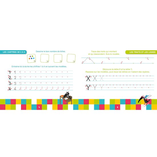 Auzou Ma moyenne section avec Loup - Livre-ardoise Multicolore  Auzou Ma moyenne section avec Loup - Livre-ardoise Multicolore