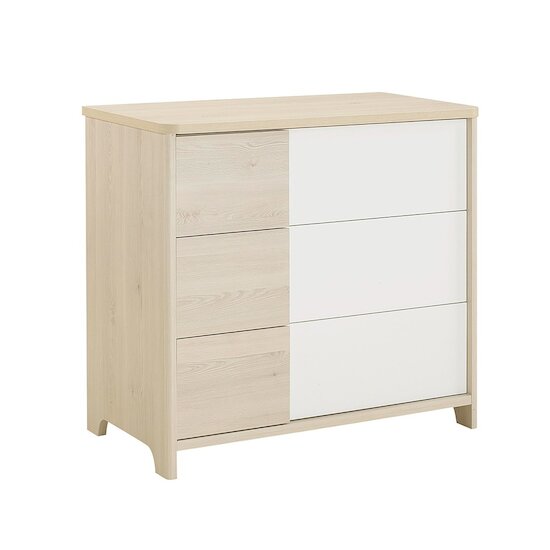 Galipette Commode 3 Tiroirs Sacha Pin Blanchi 