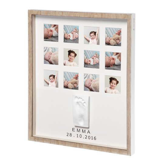 Baby Art Cadre empreinte bébé 12 photos my very first year Bois Et Blanc 