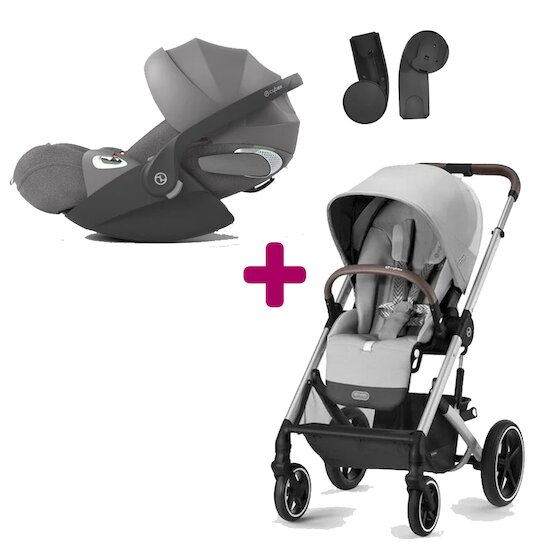 Cybex Pack poussette duo Balios S Lux lava grey + coque cloud T i-size tissus plus Mirage grey  