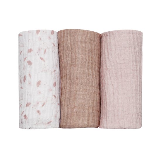 Trois Kilos Sept LOT DE 3 LANGES 70X70CM Rose et Lili 70x70 cm