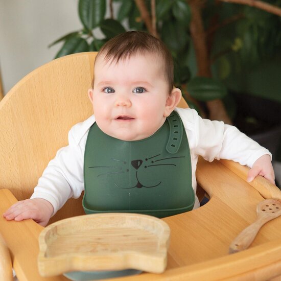 Trois Kilos Sept Bavoir silicone Chat Sapin 18X28 cm