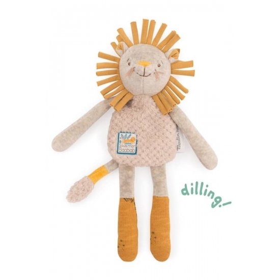 Moulin Roty Doudou-hochet lion Sous mon baobab  