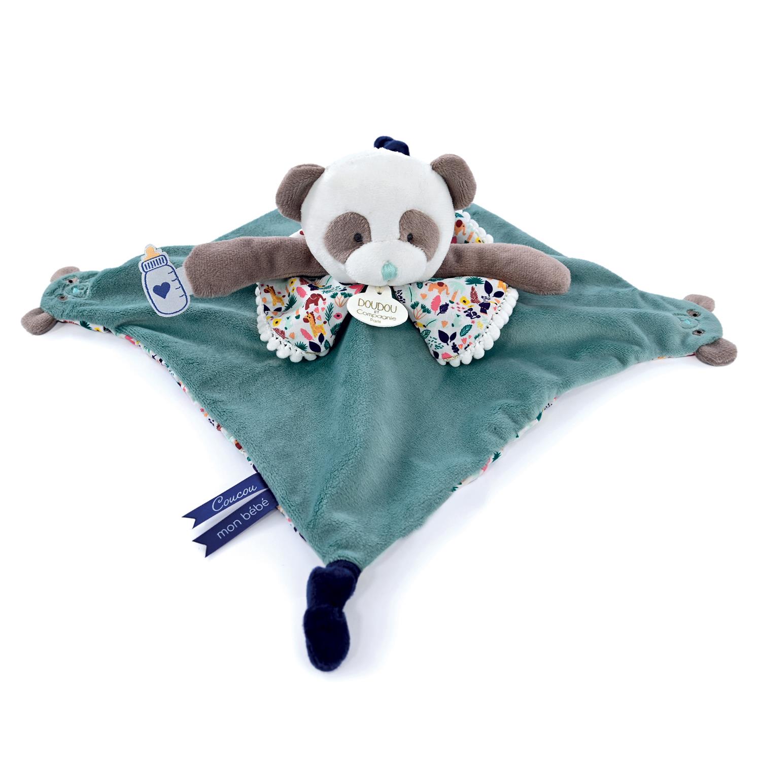 Doudou avec marionnette à doigts NOIR Doudou & Compagnie