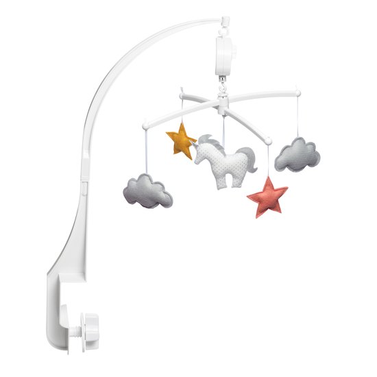 Pouce et Lina Mobile Musical Licorne Rose Moutarde  