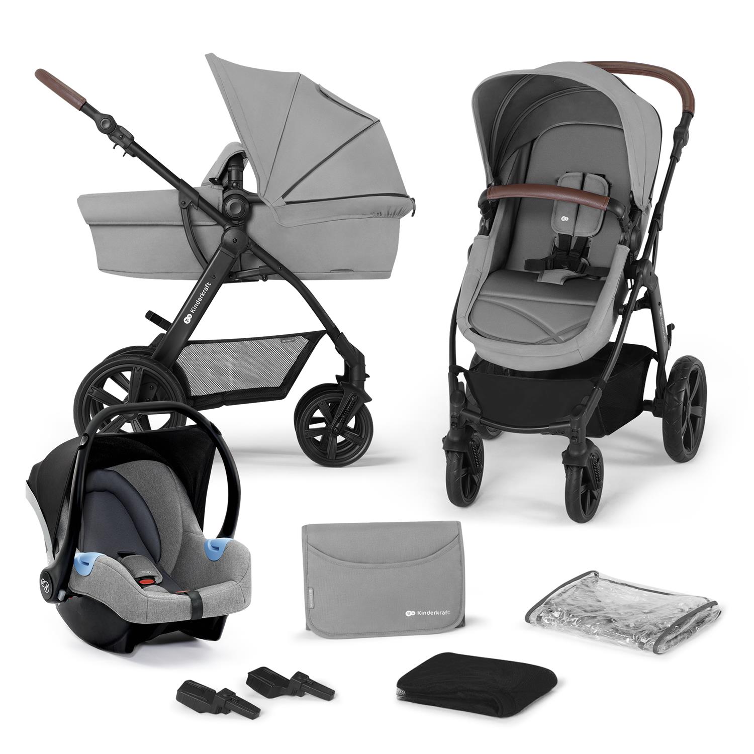 Kinderkraft GRANDE PLUS Poussette Canne dès la Naissance jusqu'à 22 kg,  Pliage d'une seule main, Position allongée, Capote extensible, 4 Roues  amorties, Noir : : Bébé et Puériculture