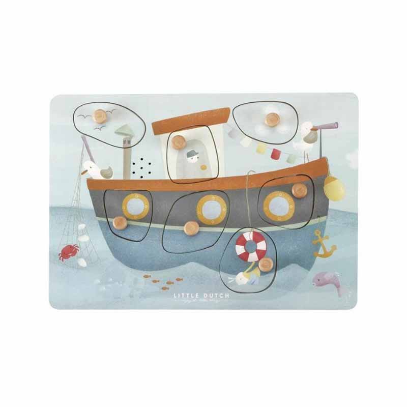 LITTLE DUTCH - Puzzle sonore en bois Sailors Bay BLEU Little Dutch