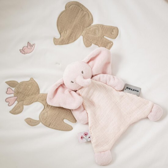 Nattou Mini Doudou Éléphant Fanfan Rose 