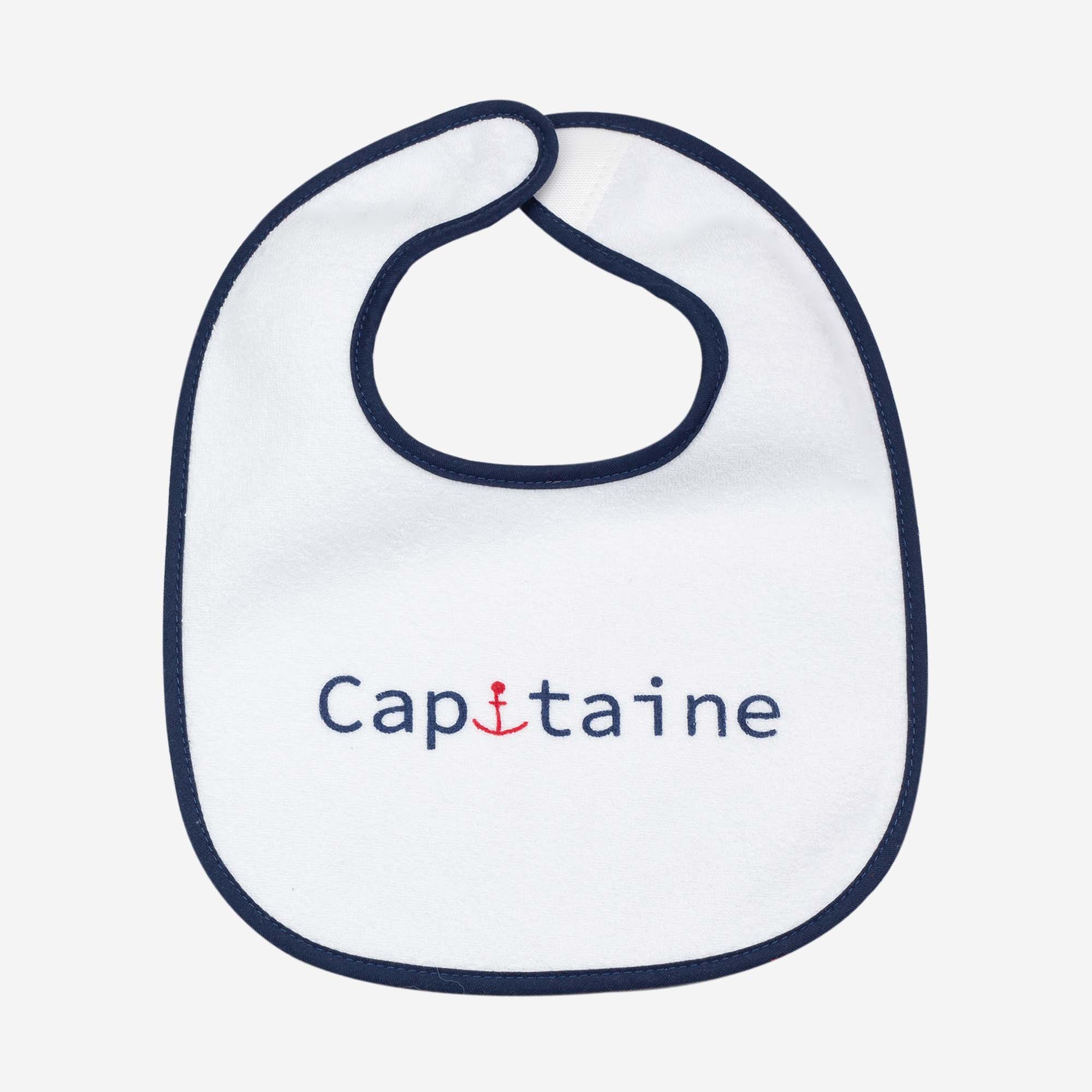 Trois Kilos Sept - Lot de 7 bavoirs 1er age Capitaine BLEU Trois Kilos Sept