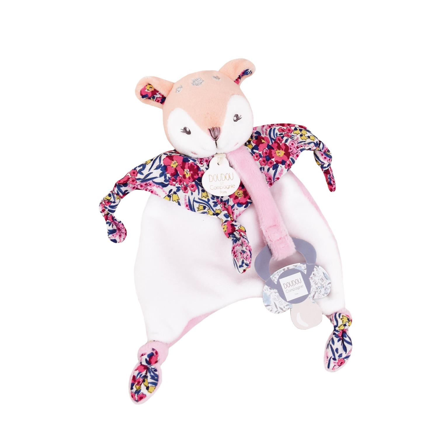 Doudou & Compagnie - Doudou attache sucette Boh'aime- Faon ROSE Doudou & Compagnie