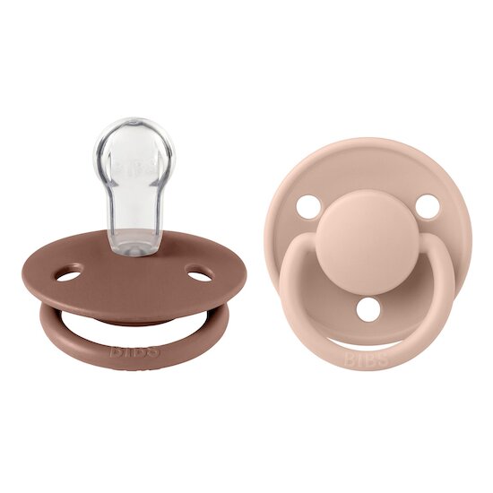 BIBS Tétines De Lux 2 Pack Silicone Woodchuck/Blush 