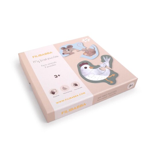 Filibabba Set de 3 mes 1ers puzzles Animaux de la ferme Multicolore  Filibabba Set de 3 mes 1ers puzzles Animaux de la ferme Multicolore