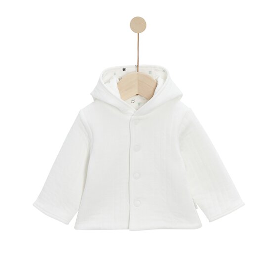P’tit bisou Veste à Capuche Mon Trousseau Chaton Ecru Poudre 