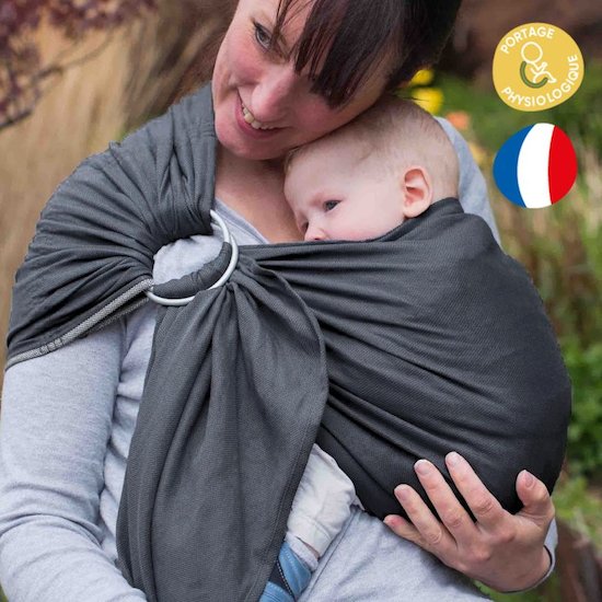 Néobulle Porte-bébé sling en coton bio Anthracite  Néobulle Porte-bébé sling en coton bio Anthracite