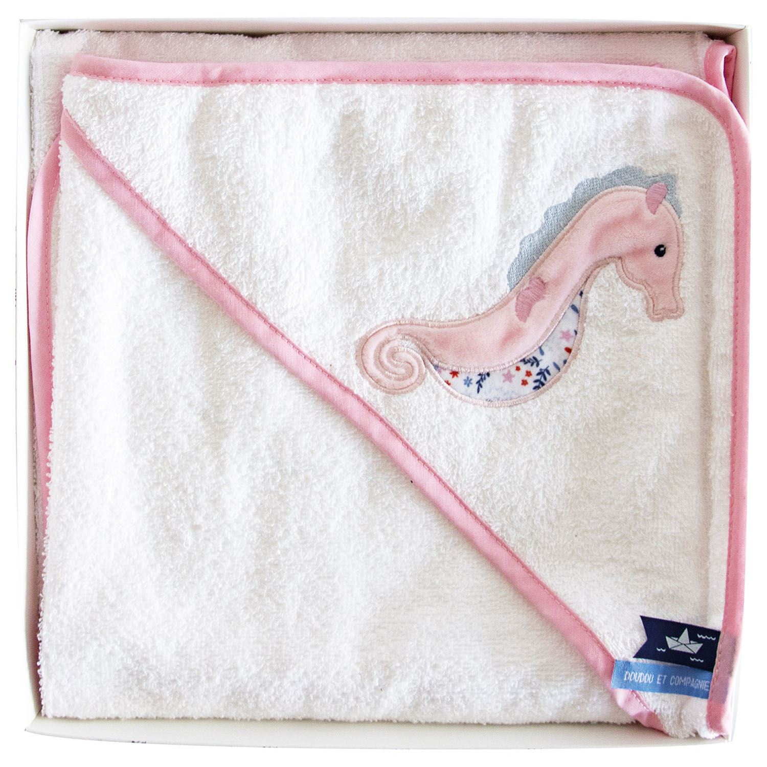 Cape de bain - Hippocampe rose ROSE Doudou & Compagnie