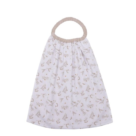 BB&Co Serviette élastiquée feuilles Blanc/ Biscuit 