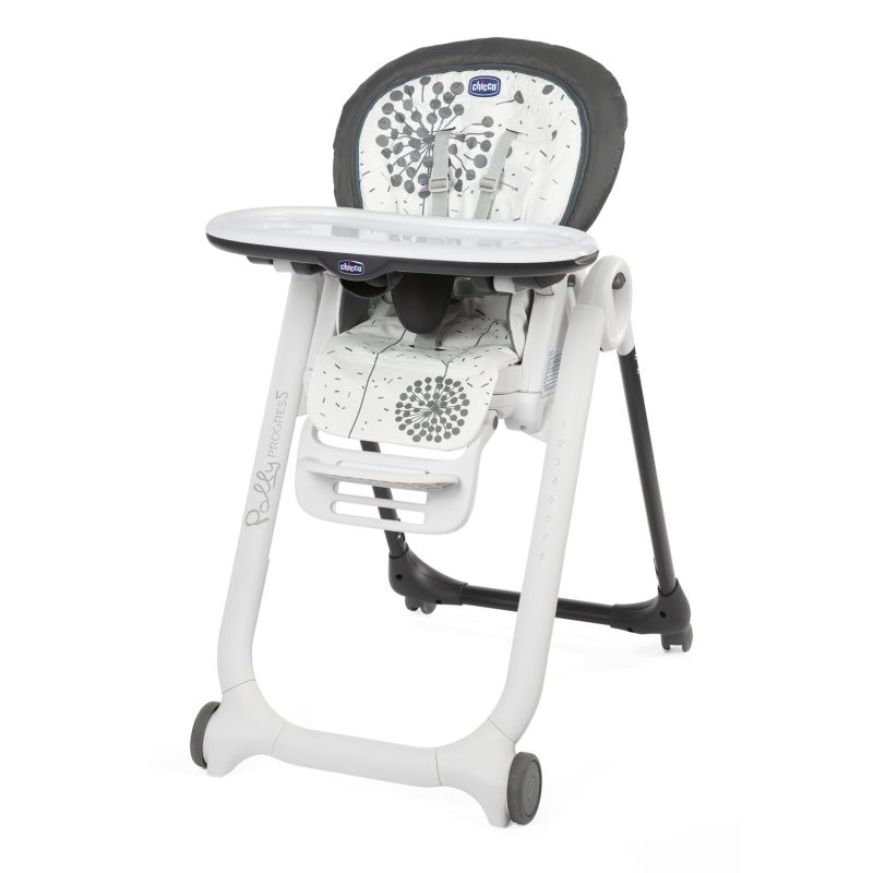 Chaise haute Polly Progres5 4 Roues GRIS Chicco