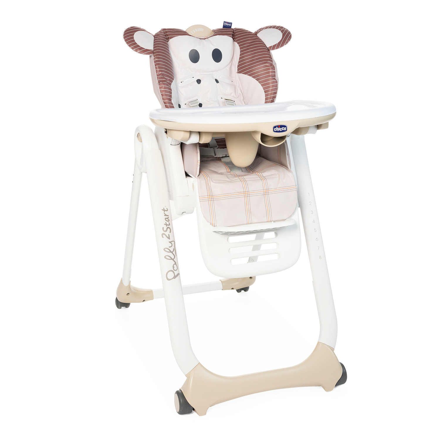 Chaise haute Polly 2 Start 4 roues BEIGE Chicco