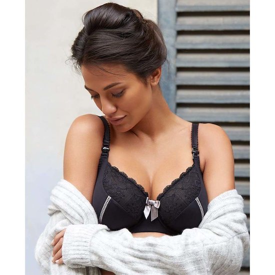 Cache cœur Soutien-gorge de grossesse et d'allaitement Lisa Noir  Cache cœur Soutien-gorge de grossesse et d'allaitement Lisa Noir