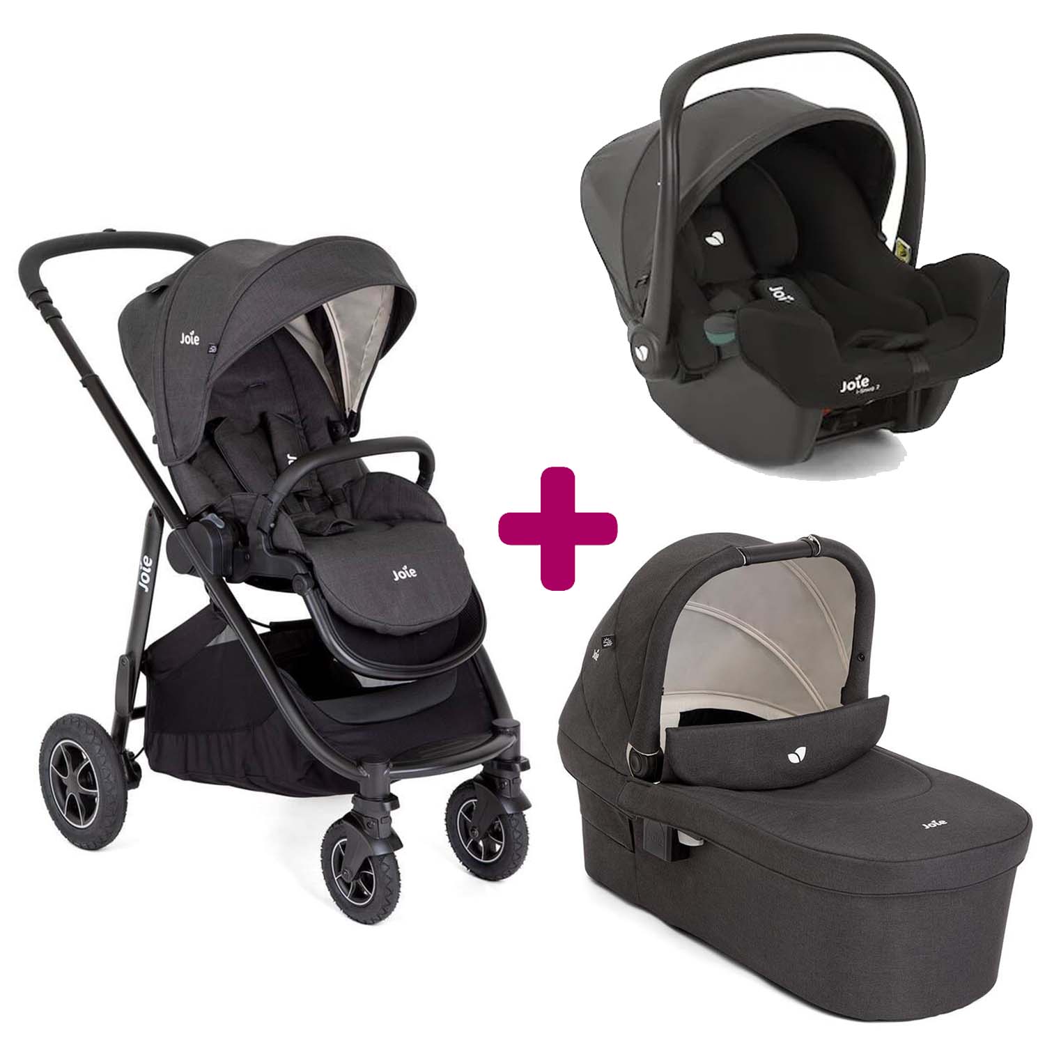 Pack poussette trio Verssatrax Shale + coque I-Snug 2 Shale + nacelle ramble XL Shale Joie