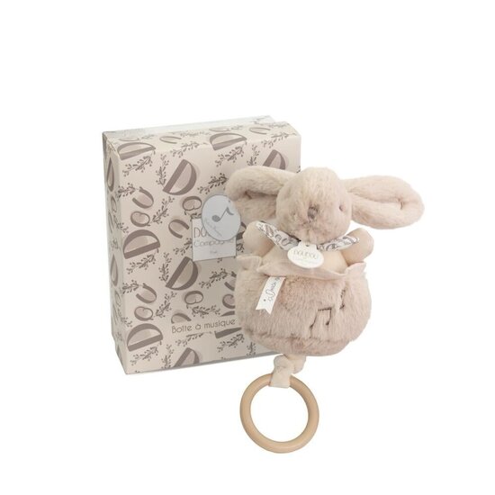 Doudou & Compagnie Boite à musique Lapin Doudou Beige 20 cm