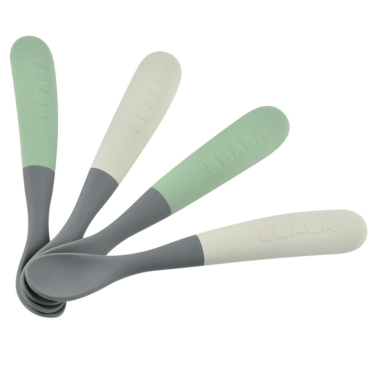 4 cuillères 1er âge silicone bi-ton MULTICOLORE Béaba