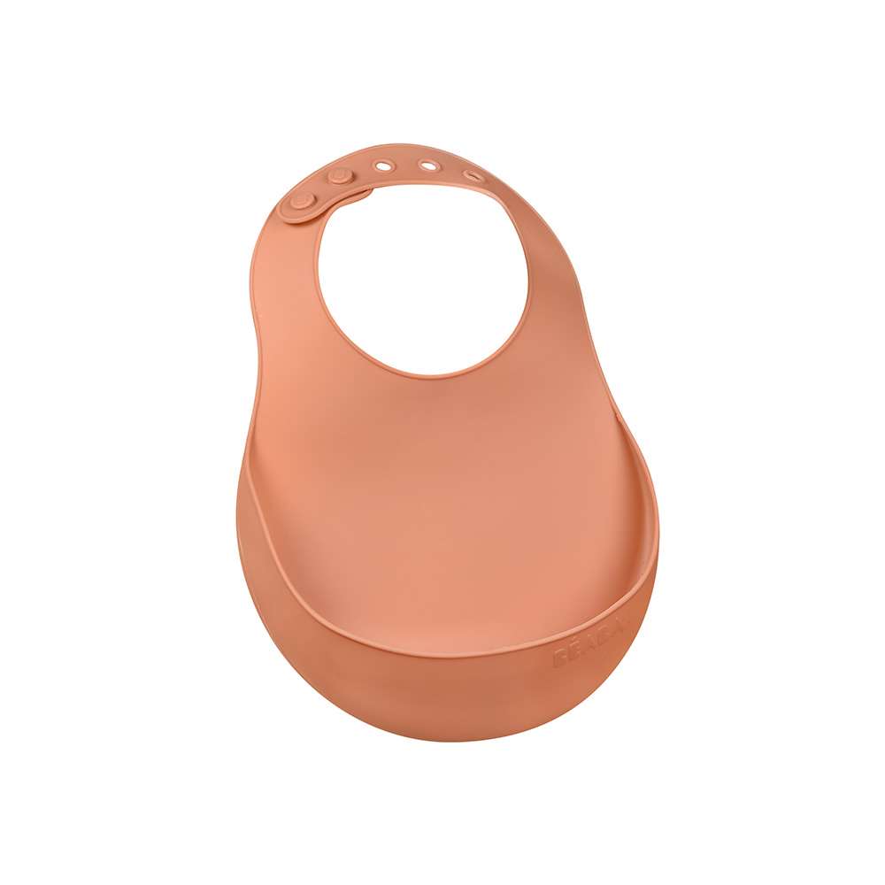 Beaba - Bavoir silicone ORANGE Béaba