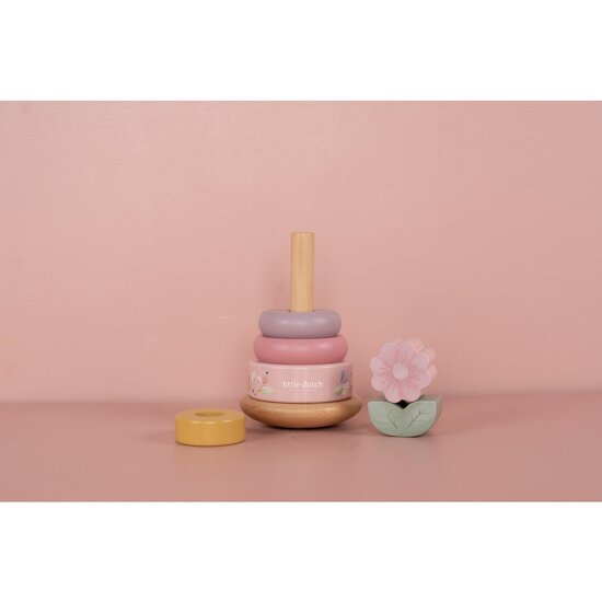 Little Dutch Tour d'anneaux à empiler en bois FSC  Fairy Garden  Little Dutch Tour d'anneaux à empiler en bois FSC  Fairy Garden