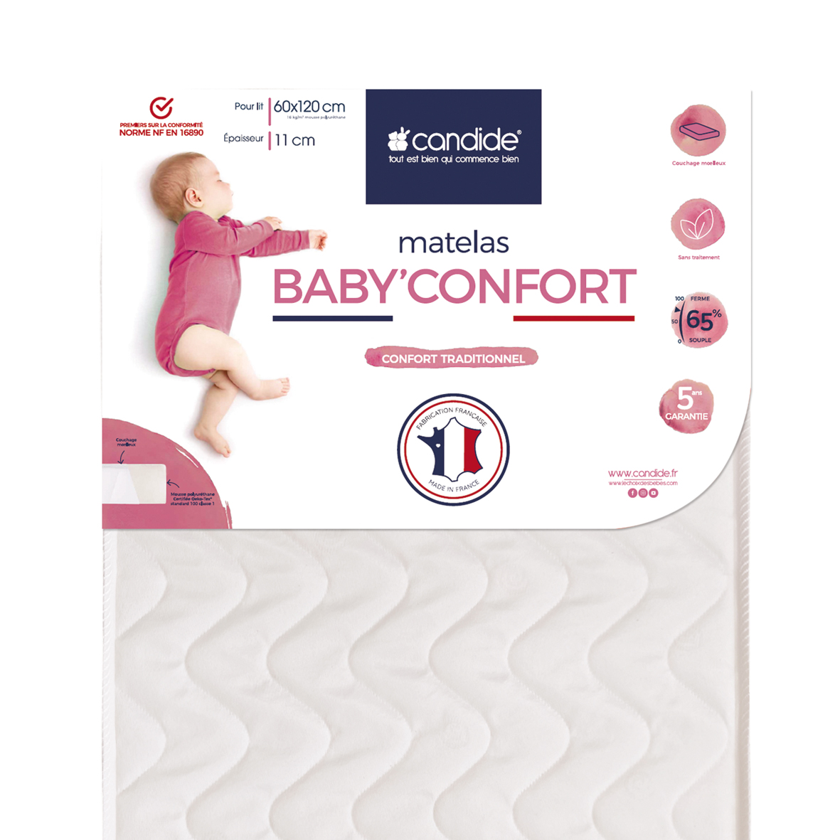 Matelas Baby Confort BLANC Candide