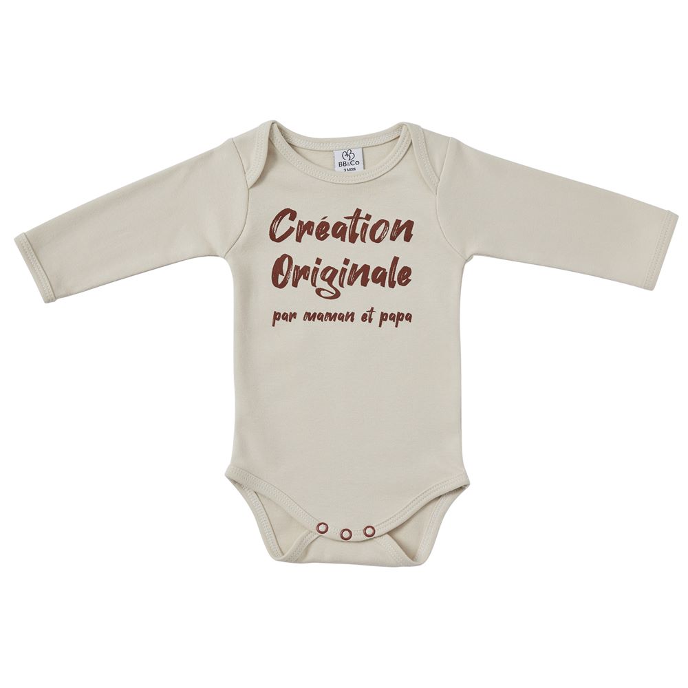 BB & Co - Body manches longues "Création originale" BEIGE BB&Co