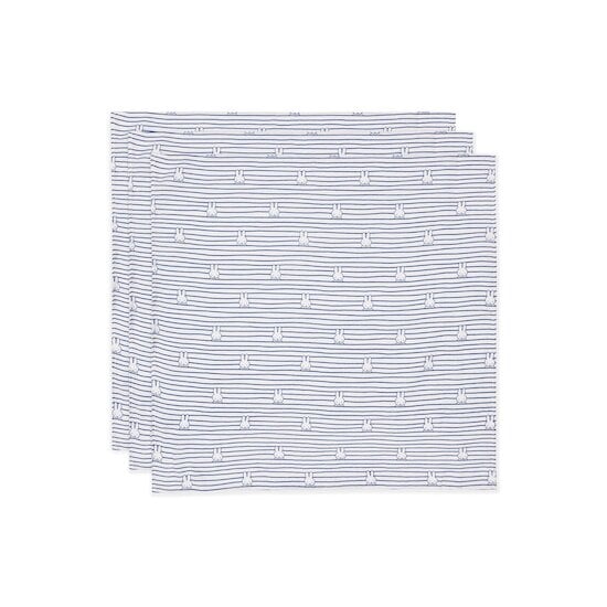 Jollein Lange gaze Coton Small  Miffy Stripe 3 pcs Blue 70x70 cm