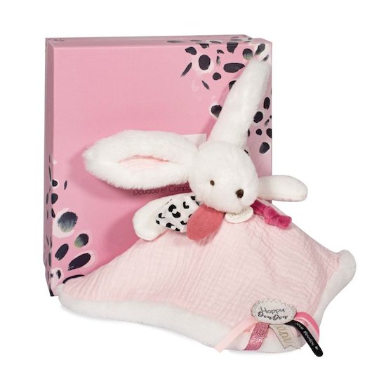 Doudou & Compagnie Doudou plat Happy Blush Blanc 25 cm